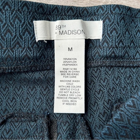 89th Madison Textured Stretchy Pull On Slim Leg Ponte Pants - Picture 7 of 10